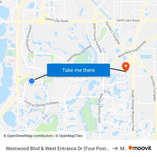 Westwood Blvd & West Entrance Dr (Four Points by Sheraton Convention Ctr) to Mmi map