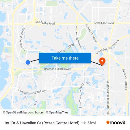 Intl Dr & Hawaiian Ct (Rosen Centre Hotel) to Mmi map