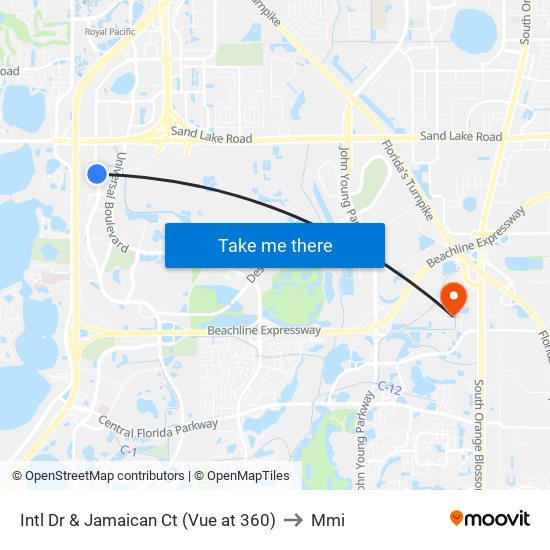 Intl Dr & Jamaican Ct (Vue at 360) to Mmi map