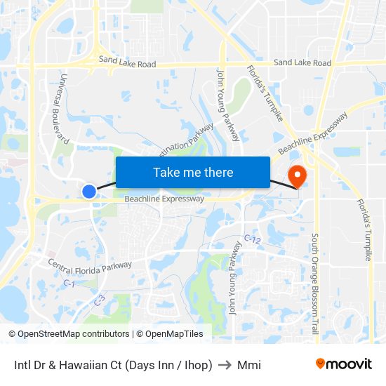 Intl Dr & Hawaiian Ct (Days Inn / Ihop) to Mmi map