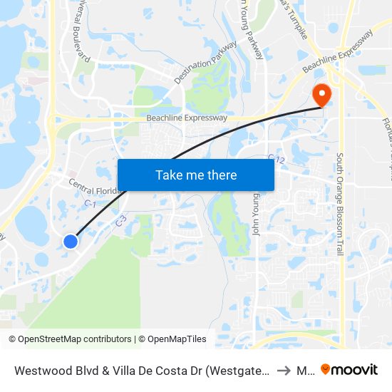 Westwood Blvd & Villa De Costa Dr (Westgate Leisure Resort) to Mmi map