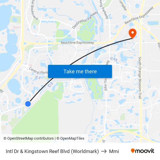 Intl Dr & Kingstown Reef Blvd (Worldmark) to Mmi map