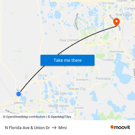 N Florida Ave & Union Dr to Mmi map