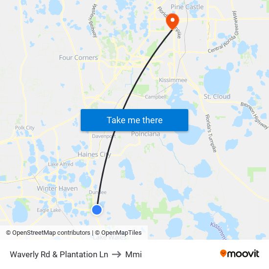 Waverly Rd & Plantation Ln to Mmi map