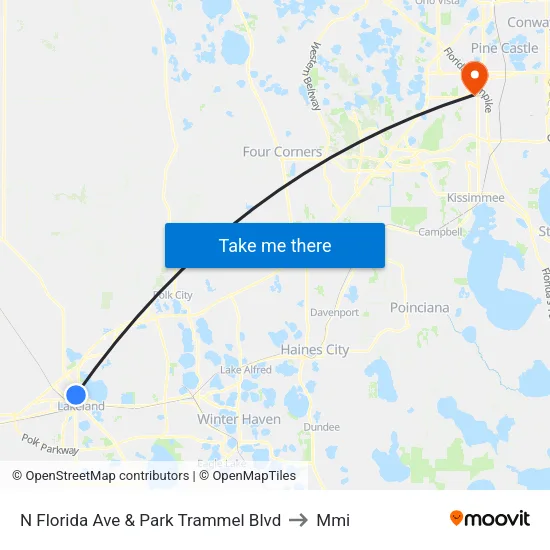 N Florida Ave & Park Trammel Blvd to Mmi map