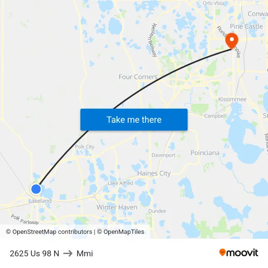 2625 Us 98 N to Mmi map
