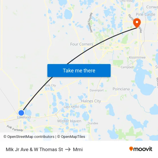 Mlk Jr Ave & W Thomas St to Mmi map
