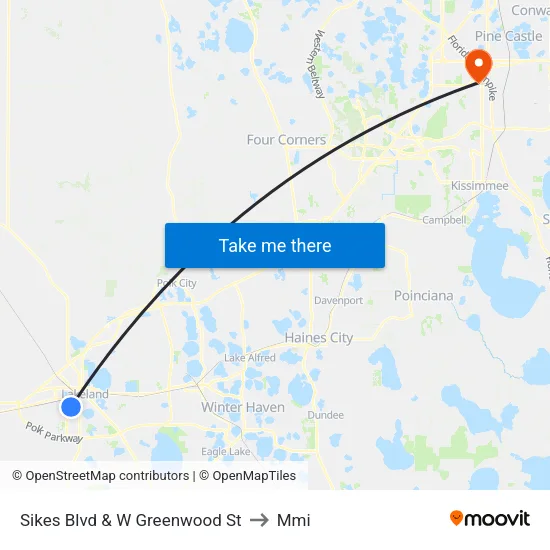 Sikes Blvd & W Greenwood St to Mmi map