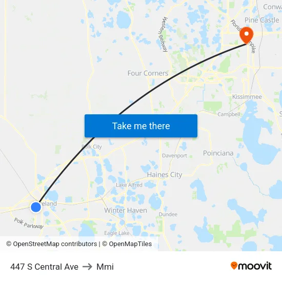 447 S Central Ave to Mmi map