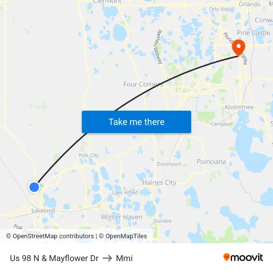 Us 98 N & Mayflower Dr to Mmi map