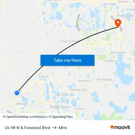 Us 98 N & Foxwood Blvd to Mmi map