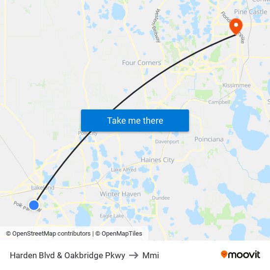 Harden Blvd & Oakbridge Pkwy to Mmi map