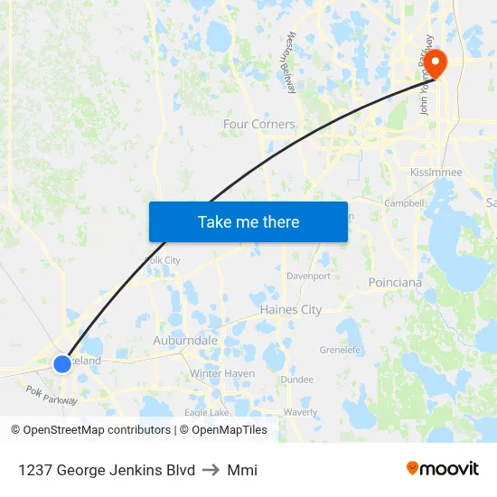 1237 George Jenkins Blvd to Mmi map