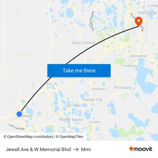 Jewell Ave & W Memorial Blvd to Mmi map