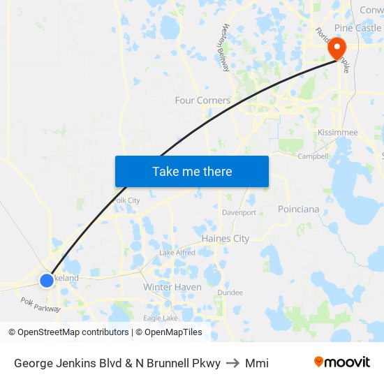 George Jenkins Blvd & N Brunnell Pkwy to Mmi map