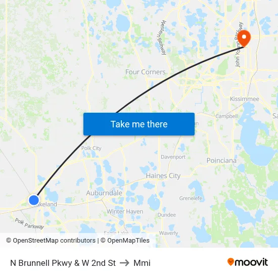 N Brunnell Pkwy & W 2nd St to Mmi map