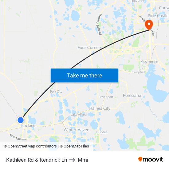 Kathleen Rd & Kendrick Ln to Mmi map