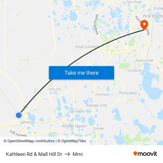 Kathleen Rd & Mall Hill Dr to Mmi map