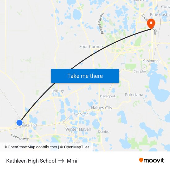 Kathleen High School to Mmi map