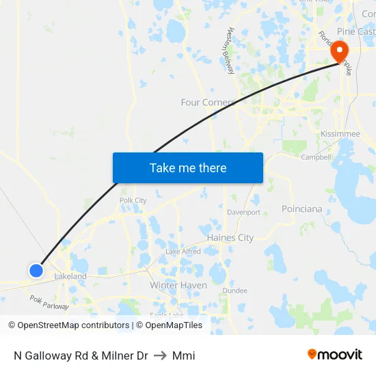 N Galloway Rd & Milner Dr to Mmi map