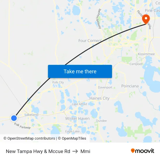 New Tampa Hwy & Mccue Rd to Mmi map