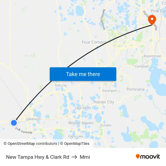New Tampa Hwy & Clark Rd to Mmi map