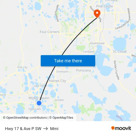 Hwy 17 & Ave P SW to Mmi map