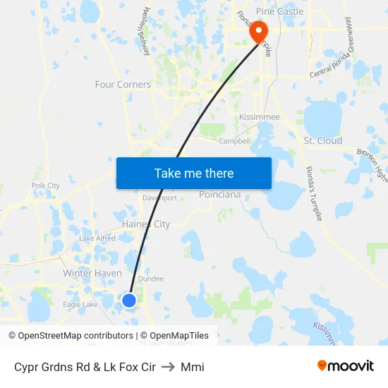 Cypr Grdns Rd & Lk Fox Cir to Mmi map