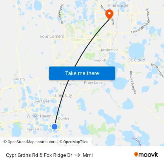 Cypr Grdns Rd & Fox Ridge Dr to Mmi map