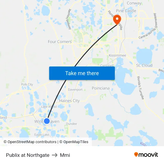Publix at Northgate to Mmi map