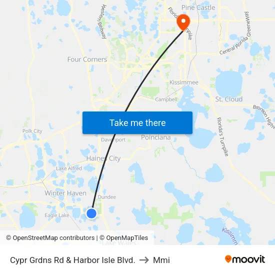 Cypr Grdns Rd & Harbor Isle Blvd. to Mmi map
