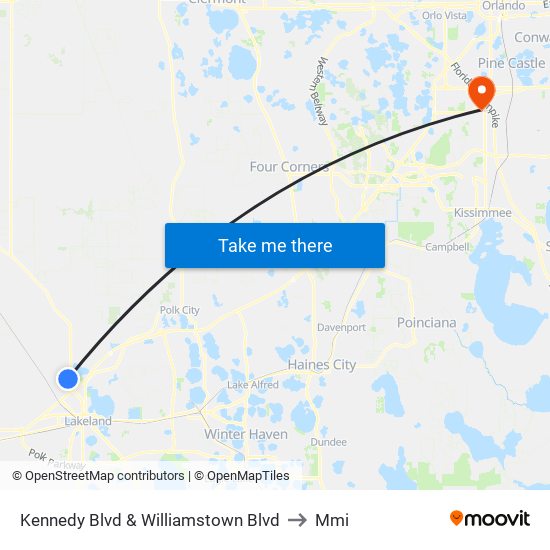 Kennedy Blvd & Williamstown Blvd to Mmi map