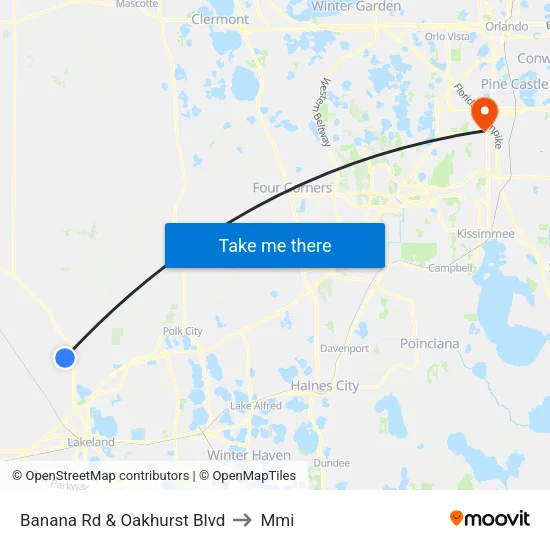 Banana Rd & Oakhurst Blvd to Mmi map
