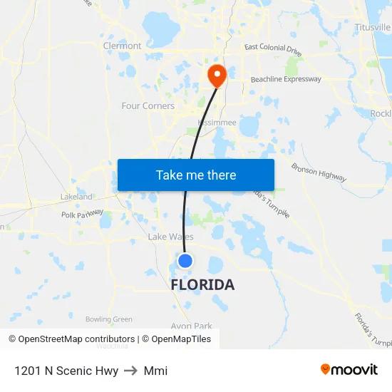 1201 N Scenic Hwy to Mmi map