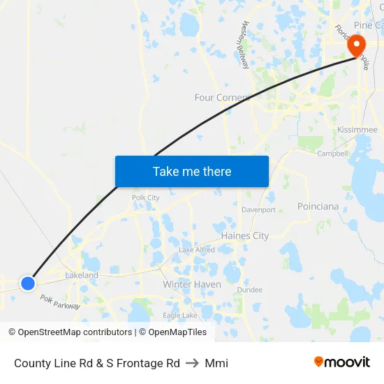 County Line Rd & S Frontage Rd to Mmi map