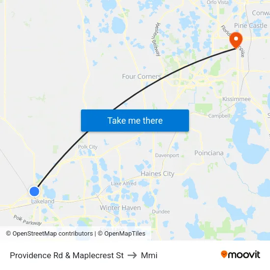 Providence Rd & Maplecrest St to Mmi map