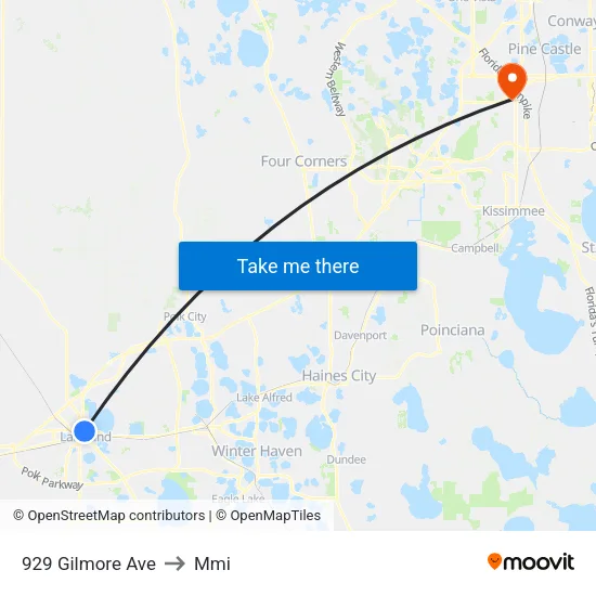 929 Gilmore Ave to Mmi map