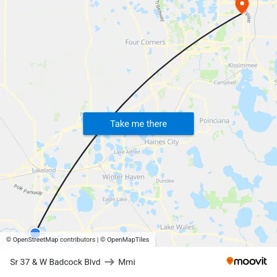 Sr 37 & W Badcock Blvd to Mmi map