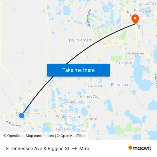 S Tennessee Ave & Riggins St to Mmi map