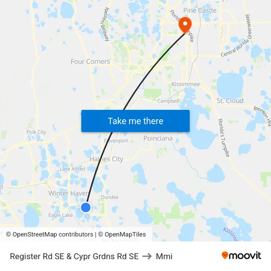 Register Rd SE & Cypr Grdns Rd SE to Mmi map