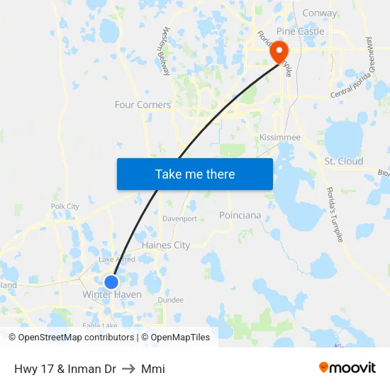 Hwy 17 & Inman Dr to Mmi map