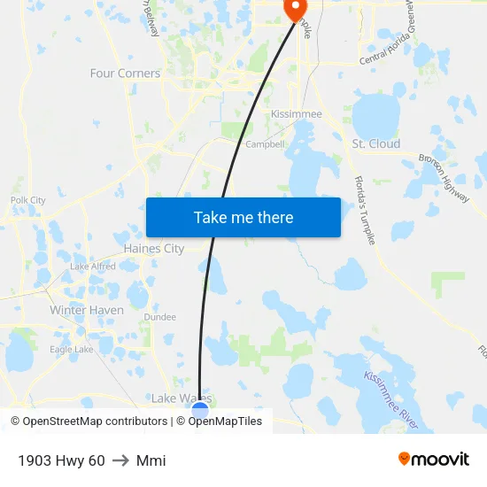 1903 Hwy 60 to Mmi map