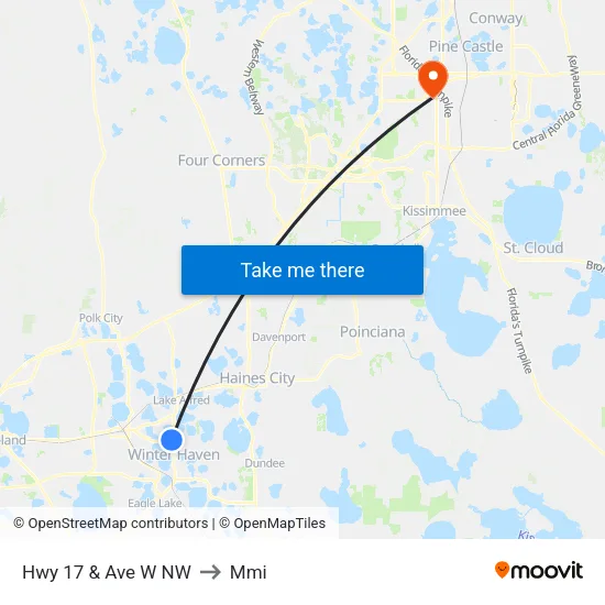 Hwy 17 & Ave W NW to Mmi map