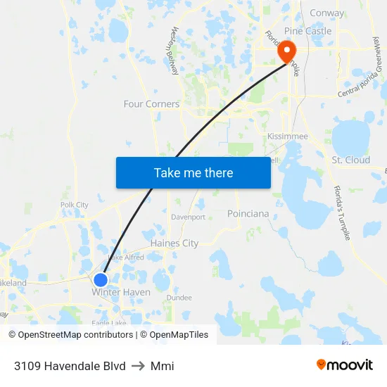 3109 Havendale Blvd to Mmi map