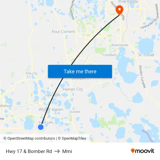 Hwy 17 & Bomber Rd to Mmi map