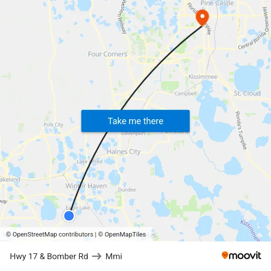 Hwy 17 & Bomber Rd to Mmi map