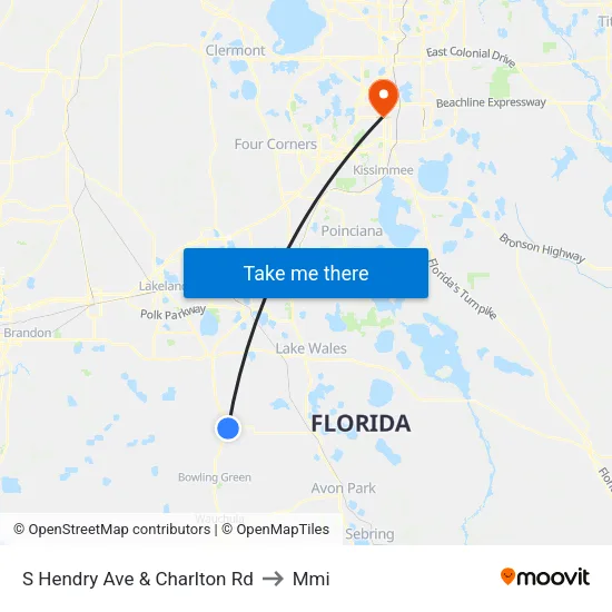 S Hendry Ave & Charlton Rd to Mmi map