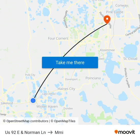Us 92 E & Norman Ln to Mmi map