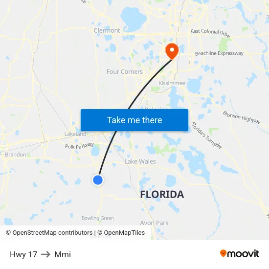 Hwy 17 to Mmi map