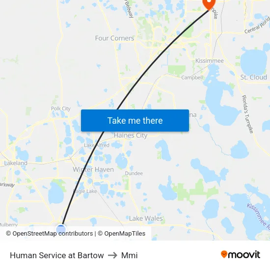 Human Service at Bartow to Mmi map